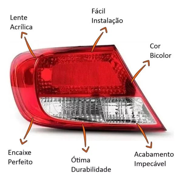 Lanterna Traseira Gol G5 2009 2010 2011 2012 Bicolor