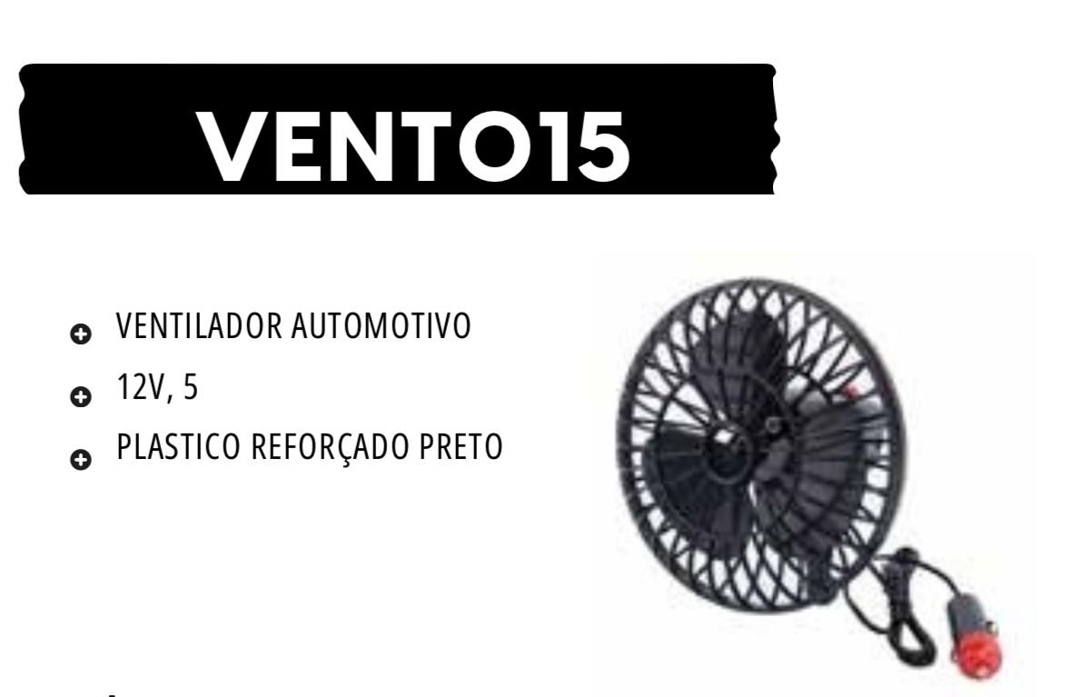 VENT015-VENTILADOR AUTOMOTIVO UNIVERSAL, 12V
